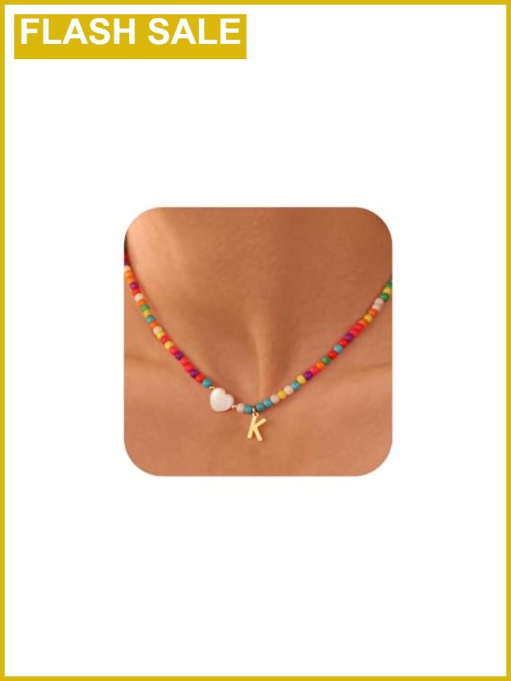 14K Gold Plated Initial Beaded Choker Necklace Girls Jewelry